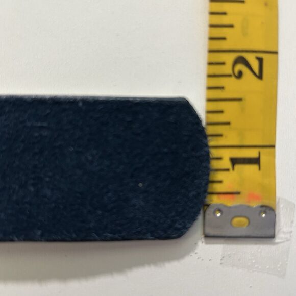 Chicos Blue Suede Leather Belt Womens Sz L (37-41) Gemstone Buckle Boho Festival - Picture 13 of 15